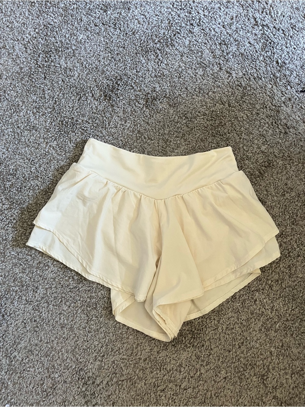 all in motion Cream Layered Ruffle Skort Shorts